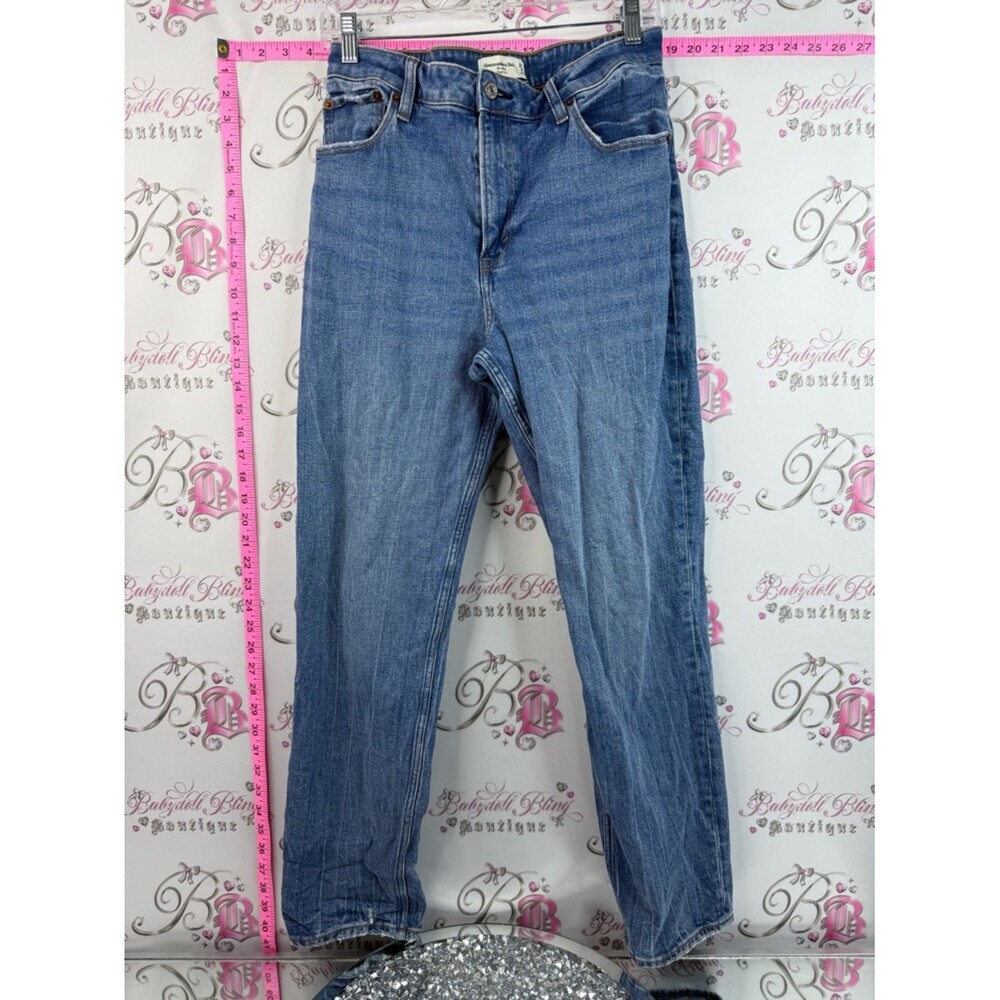 Abercrombie & Fitch jeans the mom high rise Straight Leg blue curve love